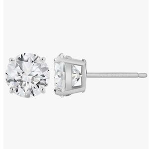 14k White Gold Filled CZ Stud Earrings 1 Carat
